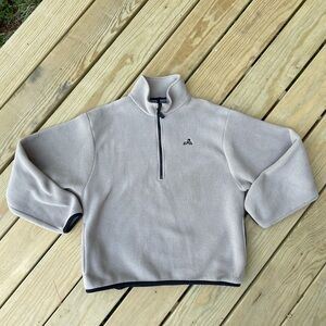Eastern Mountain Sports dead stock vintage Greige Quarter-Zip super soft fleece